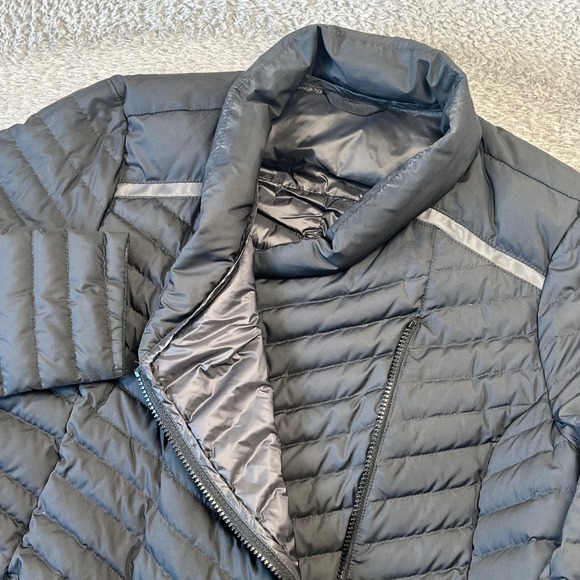 Athleta Jackets & Blazers - Athleta Black Down Puffer Jacket Women's Medium Downtown Coat 591192 Gorpcore